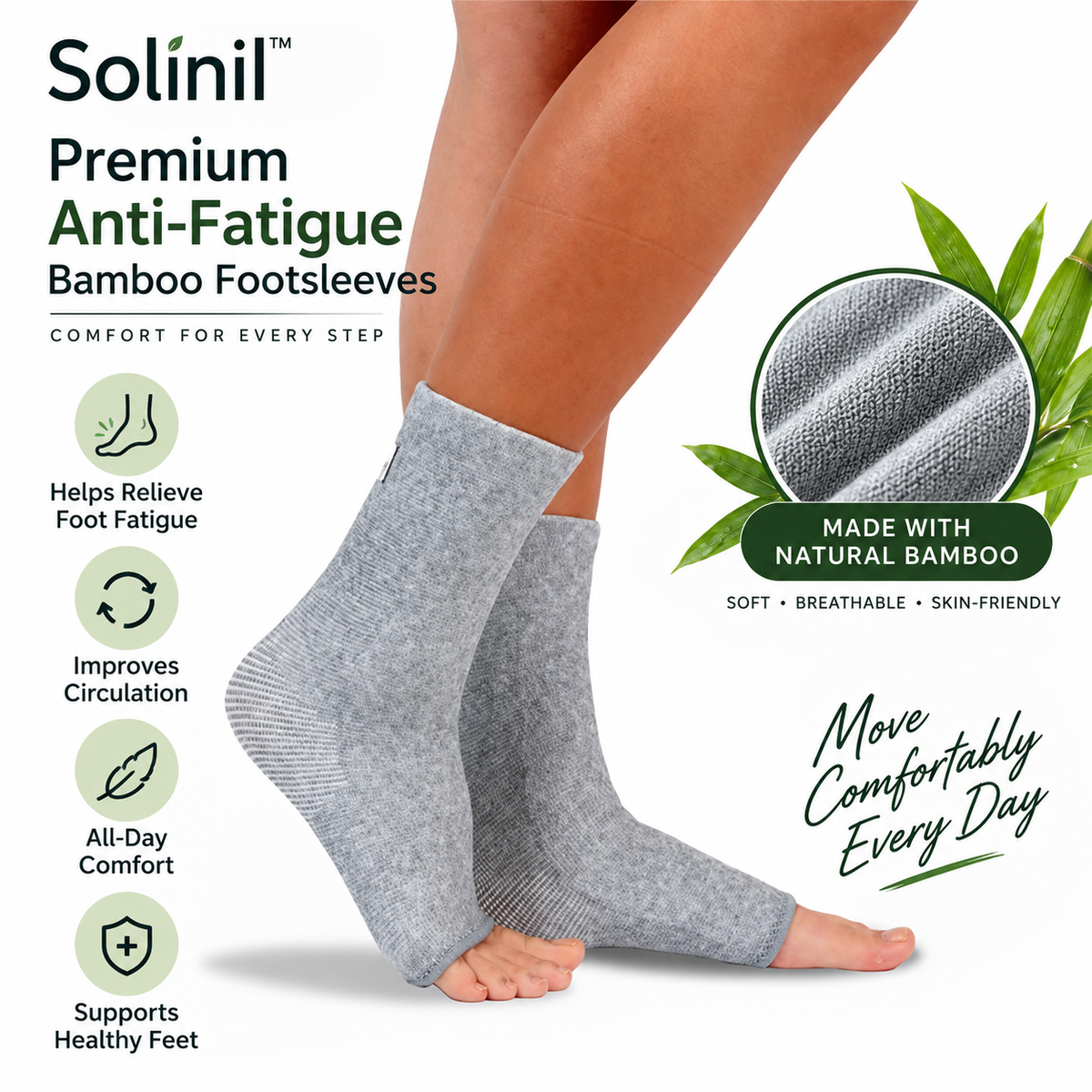 Premium Anti-Fatigue Bamboo Footsleeves